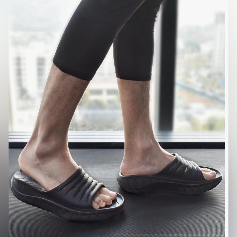 KuaiLu Men’s Recovery Sport Sandals – Orthotic Arch Support – Size 11 Gray
